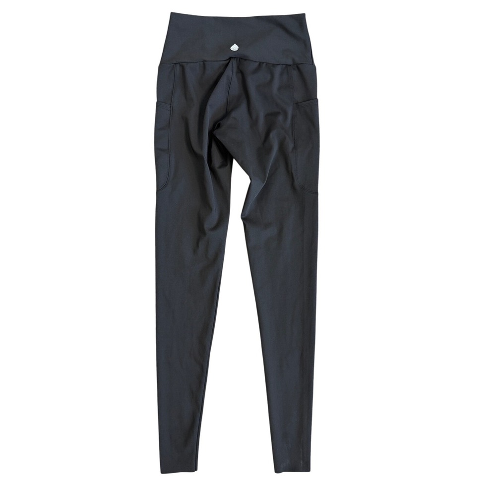 Waterlust Black High Rise Pocket Leggings Raw Hem Recycled Activewear Medium - Picture 3 of 3